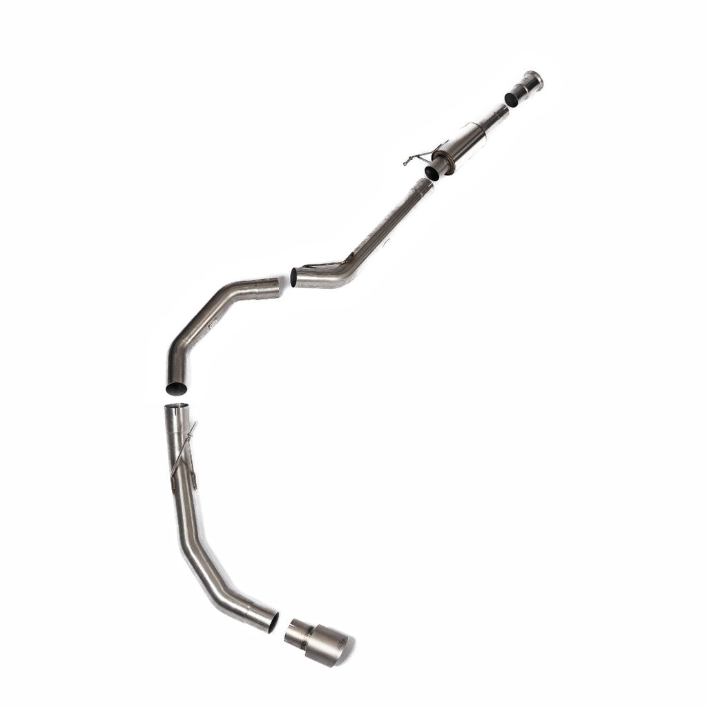 Milltek Race Cat-Back with Single Rear Exit for Ford F150 Single Cab 5.0 V8, Brushed Titanium Tips