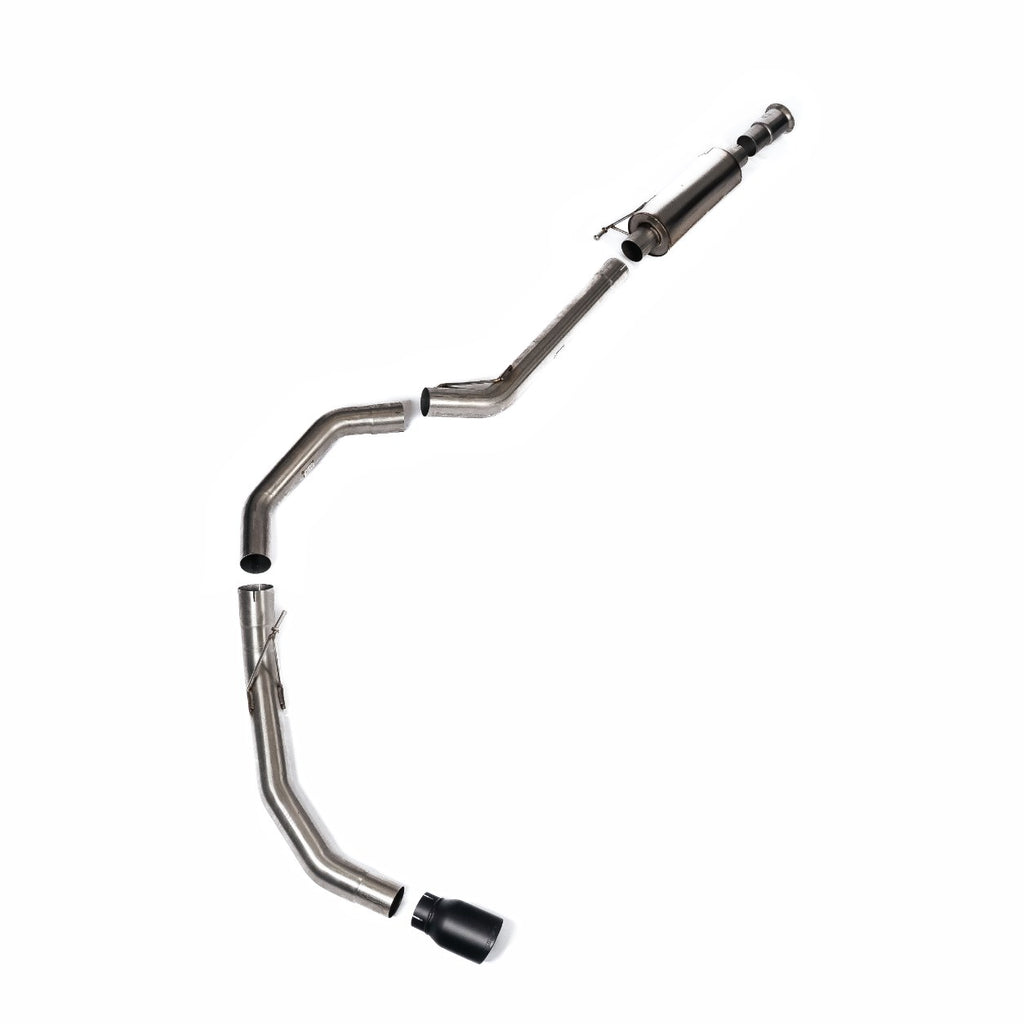 Milltek Road+ Cat-Back with Single Rear Exit for Ford F150 Single Cab 5.0 V8, Cerakote Black Tips