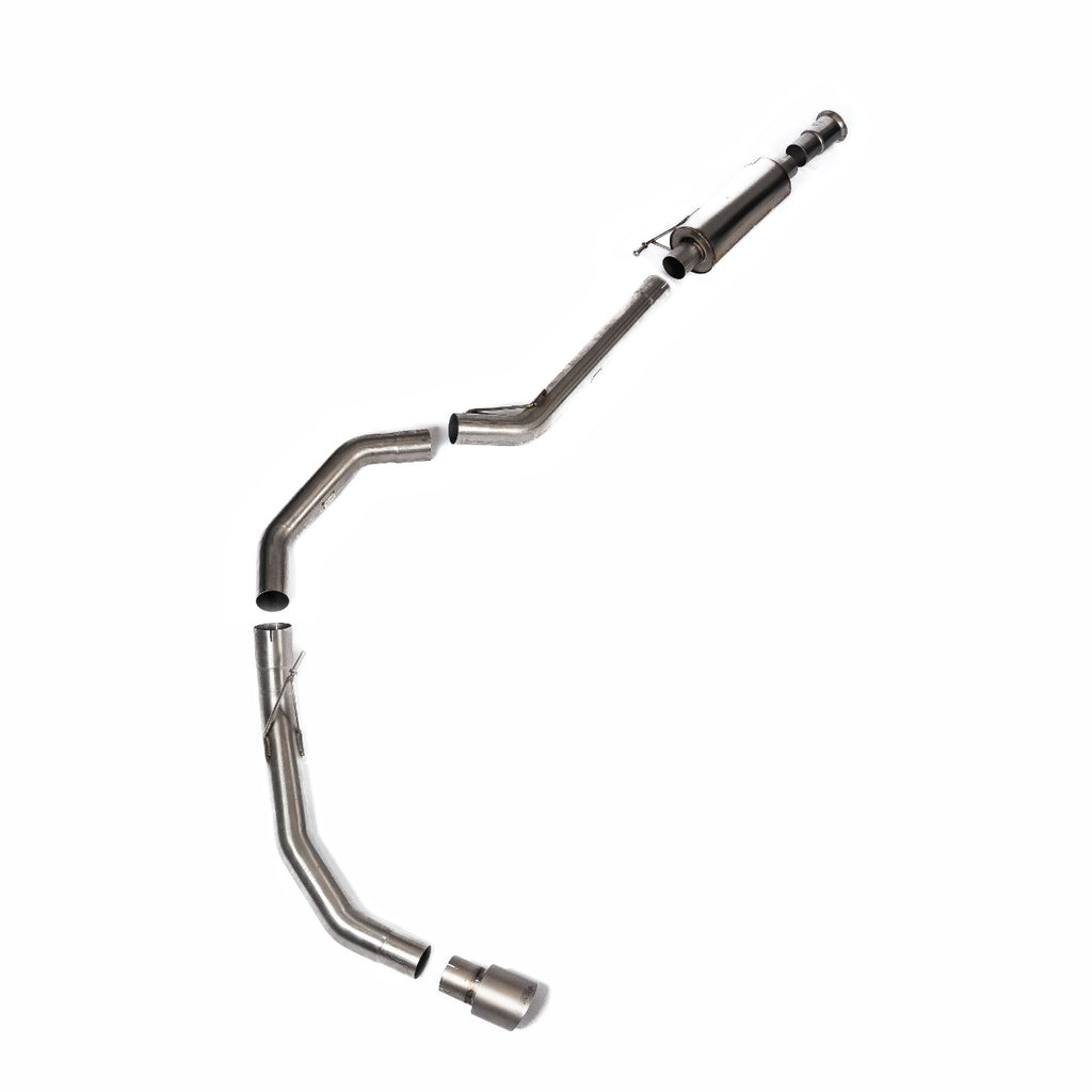 Milltek Road+ Cat-Back with Single Rear Exit for Ford F150 Single Cab 5.0 V8, Brushed Titanium Tips