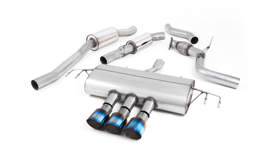 Milltek Resonated Cat-Back Exhaust for Honda Civic FK7 1.5T Hatch, Burnt Titanium Tips