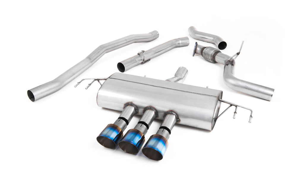 Milltek Non-Resonated Cat-Back Exhaust for Honda Civic FK7 1.5T Hatch, Burnt Titanium Tips