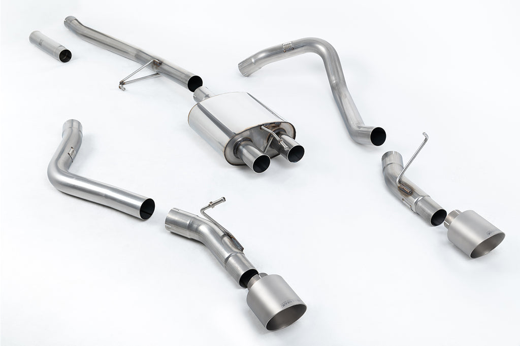 Milltek Side Exit Cat-Back Exhaust for Jeep Gladiator JT, Brushed Titanium Tips
