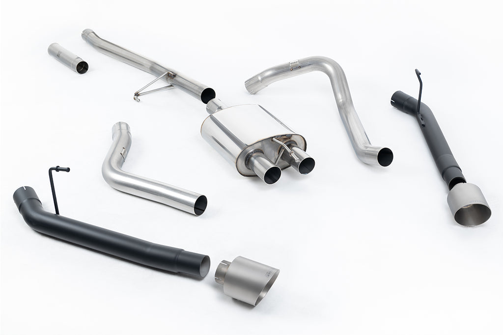 Milltek Rear Exit Cat-Back Exhaust for Jeep Gladiator JT, Brushed Titanium Tips