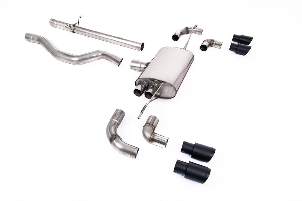 Milltek GPF Back Exhaust for Land Rover Defender 110 P400, Cerakote Black Tips