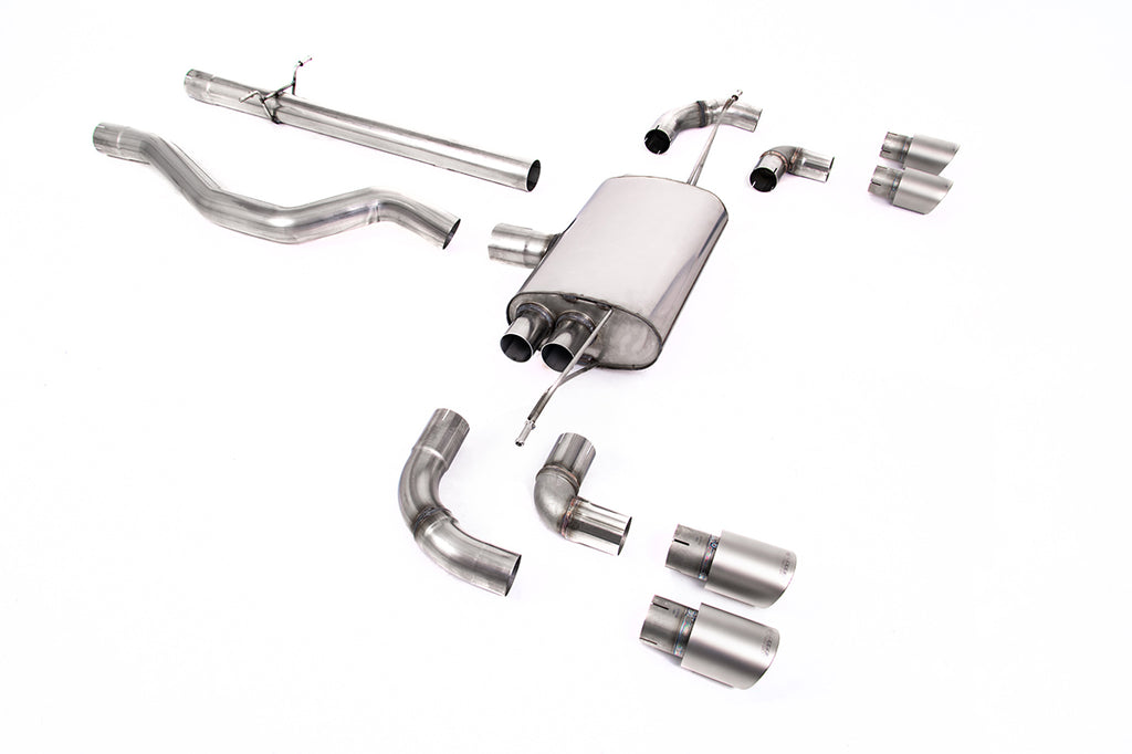 Milltek OPF Back System for Land Rover Defender 110 P400, Brushed Titanium Tips