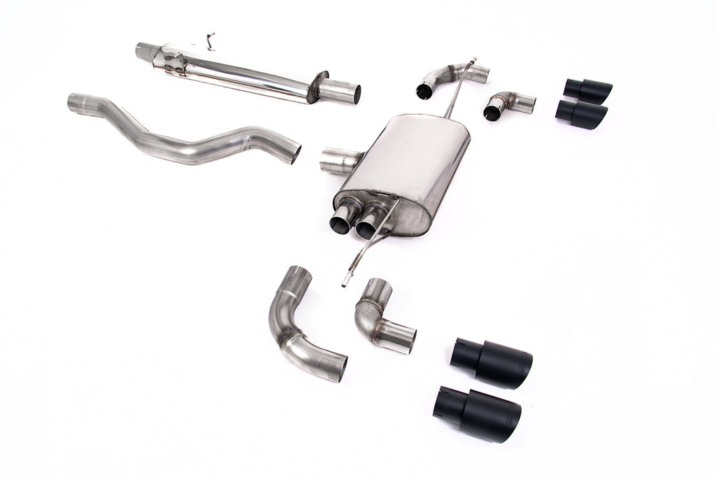 Milltek Resonated OPF/GPF Back System for Land Rover Defender 110 P300 & P400e, Cerakote Black Tips