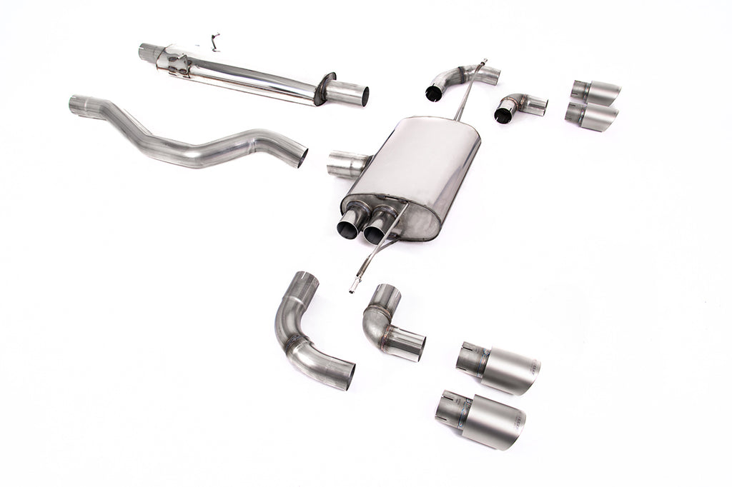 Milltek Resonated OPF/GPF Back System for Land Rover Defender 110 P300 & P400e, Brushed Titanium Tips