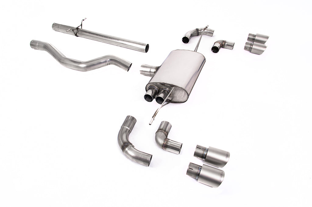 Milltek Non-Resonated OPF/GPF Back System for Land Rover Defender 110 P300 & P400e, Brushed Titanium Tips