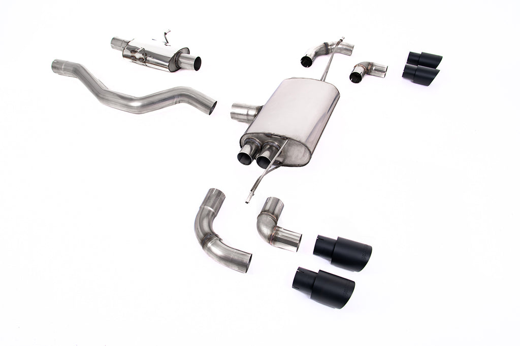 Milltek Resonated OPF/GPF-Back Exhaust for Land Rover Defender 90 P300 & P400e, GT-90 Cerakote Black Tips