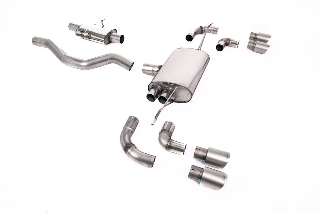 Milltek Resonated OPF/GPF-Back Exhaust for Land Rover Defender 90 P300 & P400e, GT-90 Brushed Titanium Tips