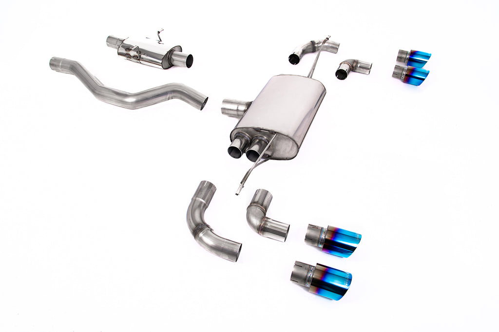 Milltek Resonated OPF/GPF-Back Exhaust for Land Rover Defender 90 P300 & P400e, GT-90 Burnt Titanium Tips