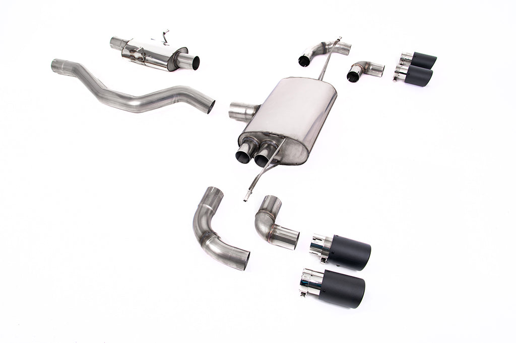 Milltek Resonated OPF/GPF-Back Exhaust for Land Rover Defender 90 P300 & P400e, JET-90 Carbon Fibre Tips