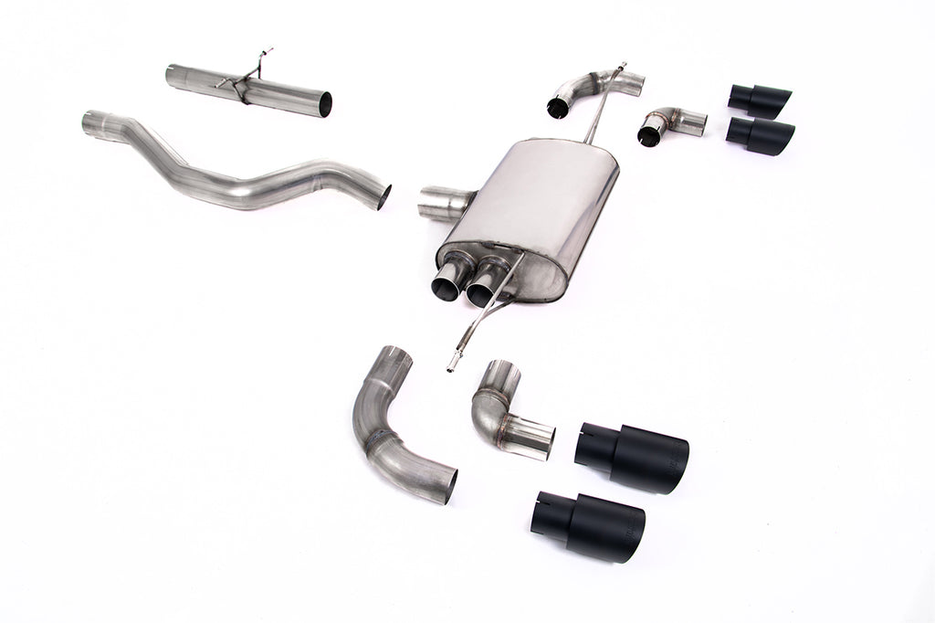 Milltek Non-Resonated OPF/GPF-Back Exhaust for Land Rover Defender 90 P300 & P400e, GT-90 Cerakote Black Tips
