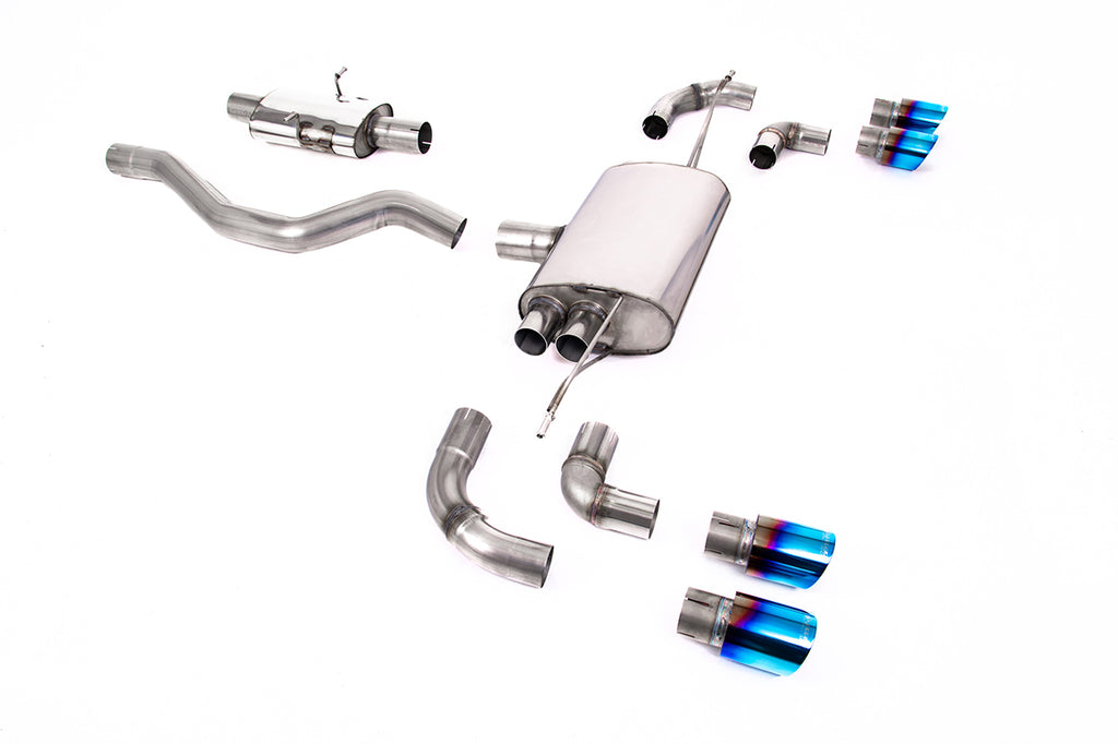 Milltek OPF/GPF Back System for Land Rover Defender 90 3.0 I6 P400 (OPF/GPF and Non-OPF/GPF Equipped Vehicle Compatible), GT-90 Burnt Titanium Tips