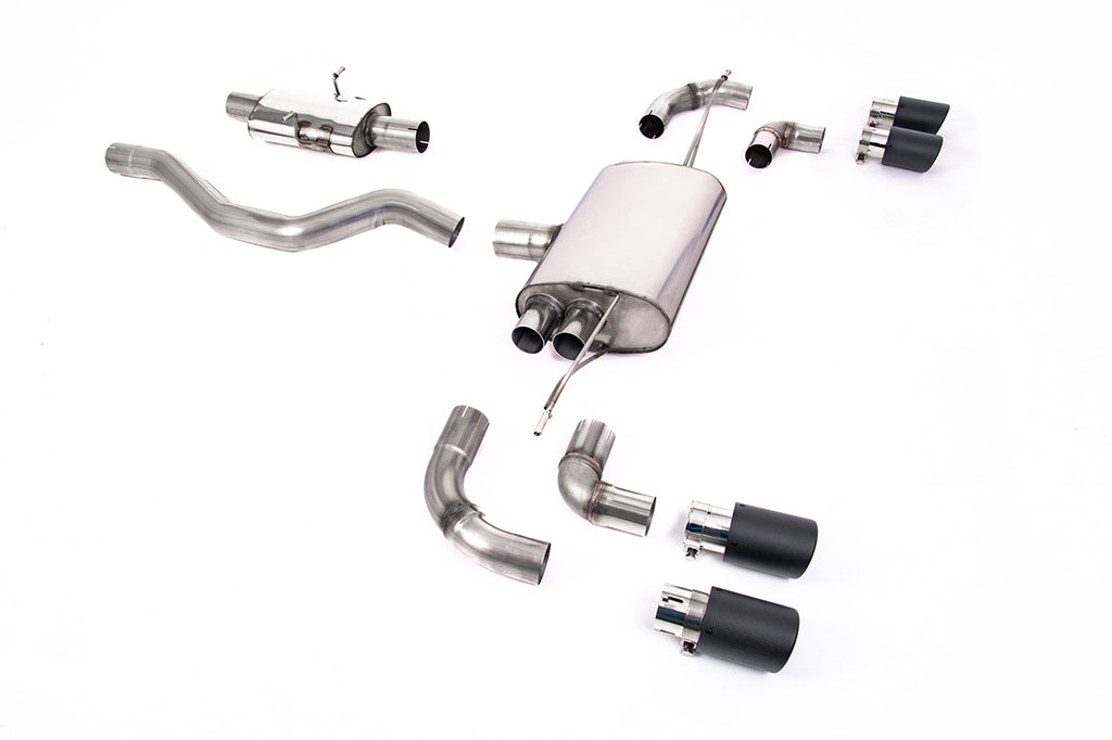 Milltek OPF/GPF Back System Resonated for Land Rover Defender 90 3.0 I6 P400 (OPF/GPF and Non-OPF/GPF Equipped Vehicle Compatible), JET-90 Carbon Tips