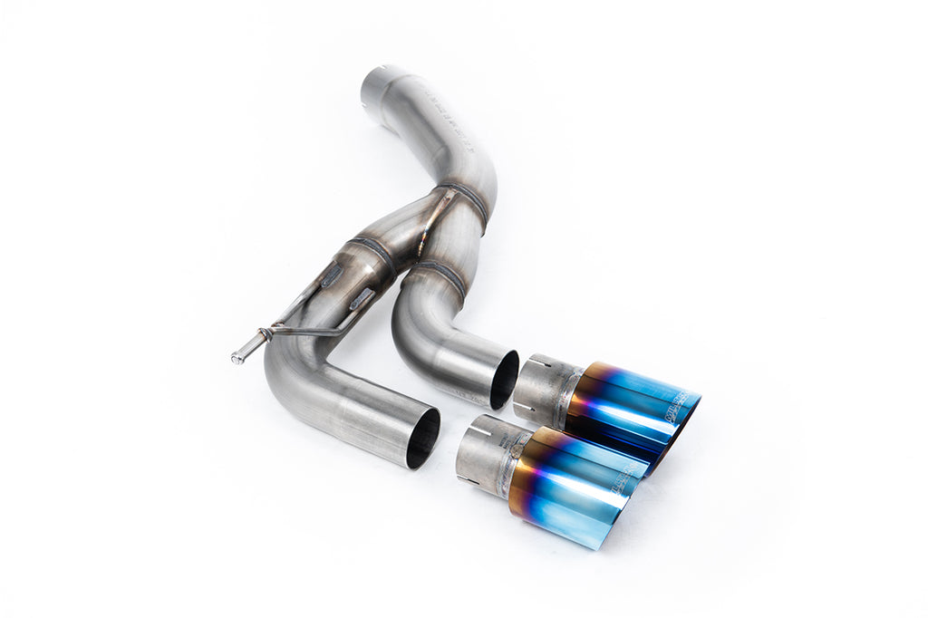 Milltek Rear Silencer for Land Rover Defender D200/D250/D300, Twin GT-90 Burnt/Blue Titanium Tips
