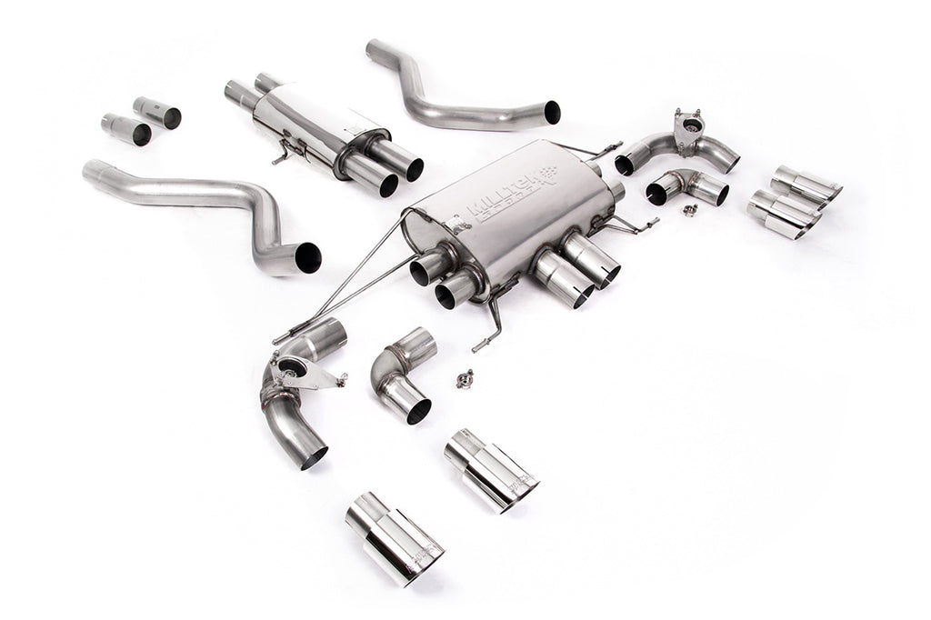 Milltek Resonated Valved Cat-Back Exhaust for Land Rover Defender 90 5.0 V8, Polished Tips
