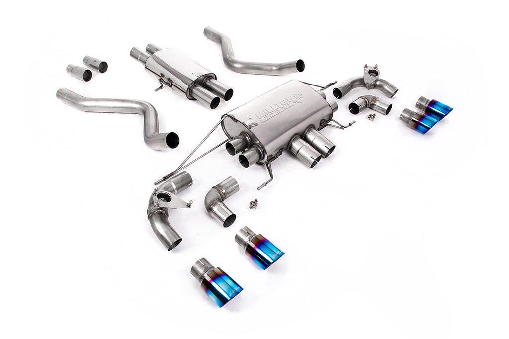 Milltek Resonated Valved Cat-Back Exhaust for Land Rover Defender 90 5.0 V8, Burnt Titanium Tips