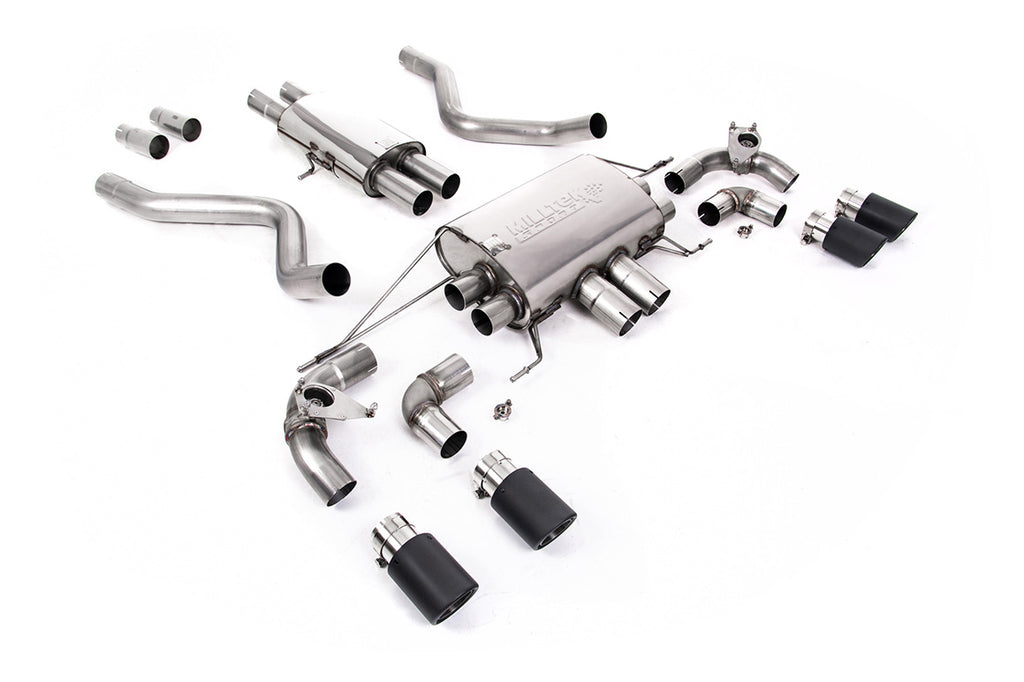 Milltek Resonated Valved Cat-Back Exhaust for Land Rover Defender 90 5.0 V8, Carbon Fibre Tips