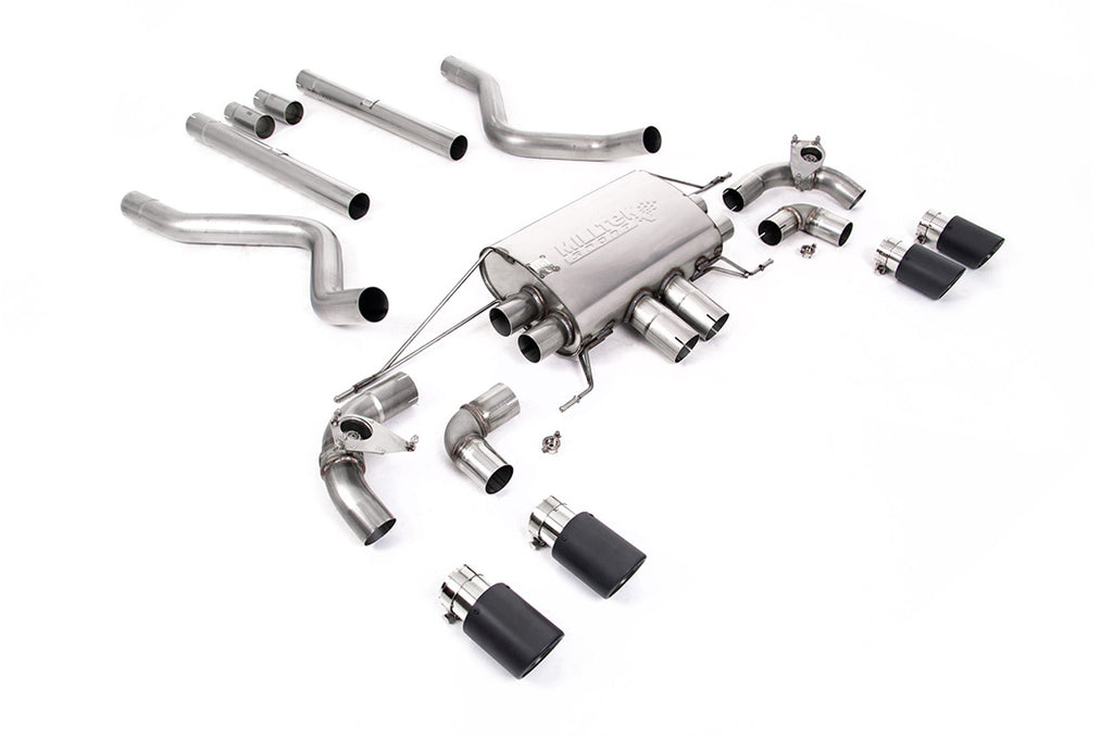 Milltek Non-Resonated Valved Cat-Back Exhaust for Land Rover Defender 90 5.0 V8, Carbon Fibre Tips