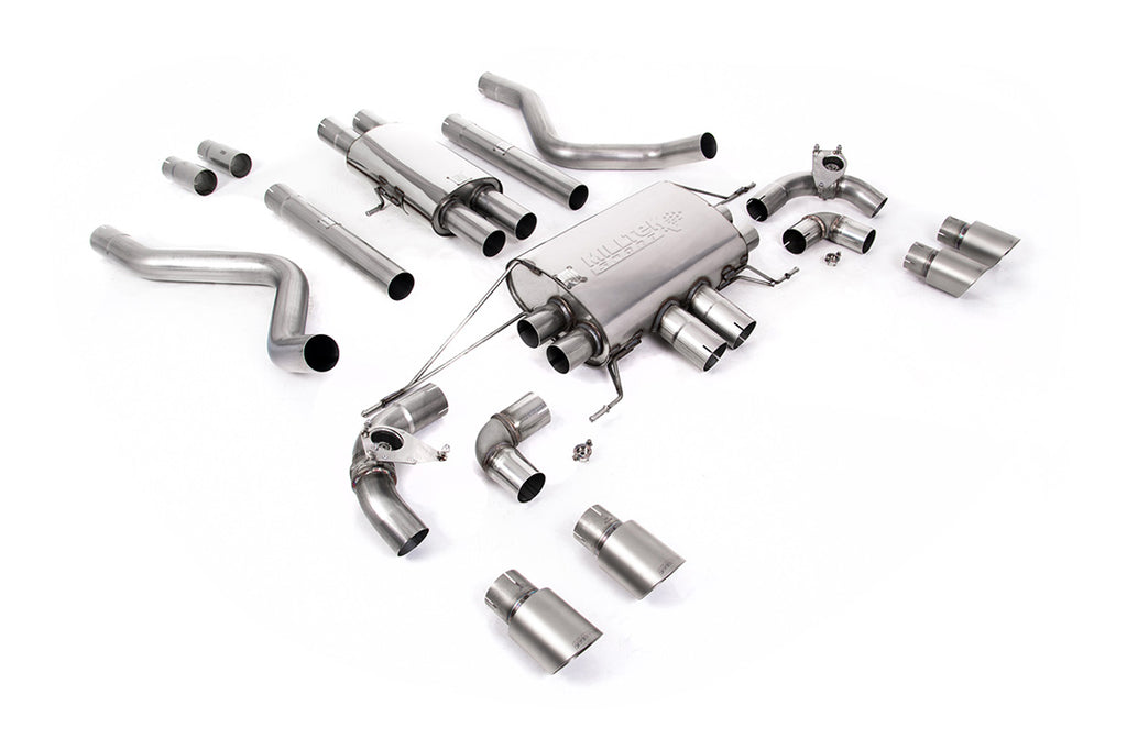 Milltek Resonated Valved Cat-Back Exhaust for Land Rover Defender 110 5.0 V8, Brushed Titanium Tips