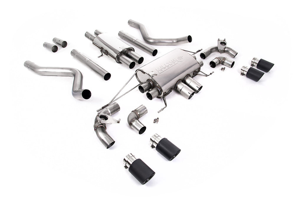 Milltek Resonated Valved Cat-Back Exhaust for Land Rover Defender 110 5.0 V8, Carbon Fibre Tips