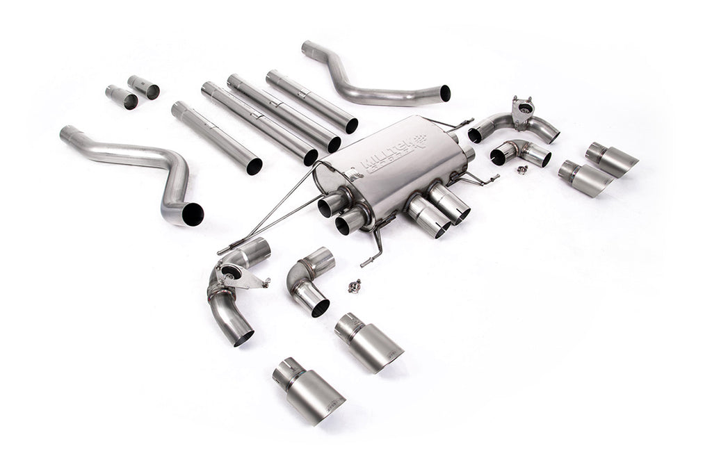 Milltek Non-Resonated Valved Cat-Back Exhaust for Land Rover Defender 110 5.0 V8, Brushed Titanium Tips