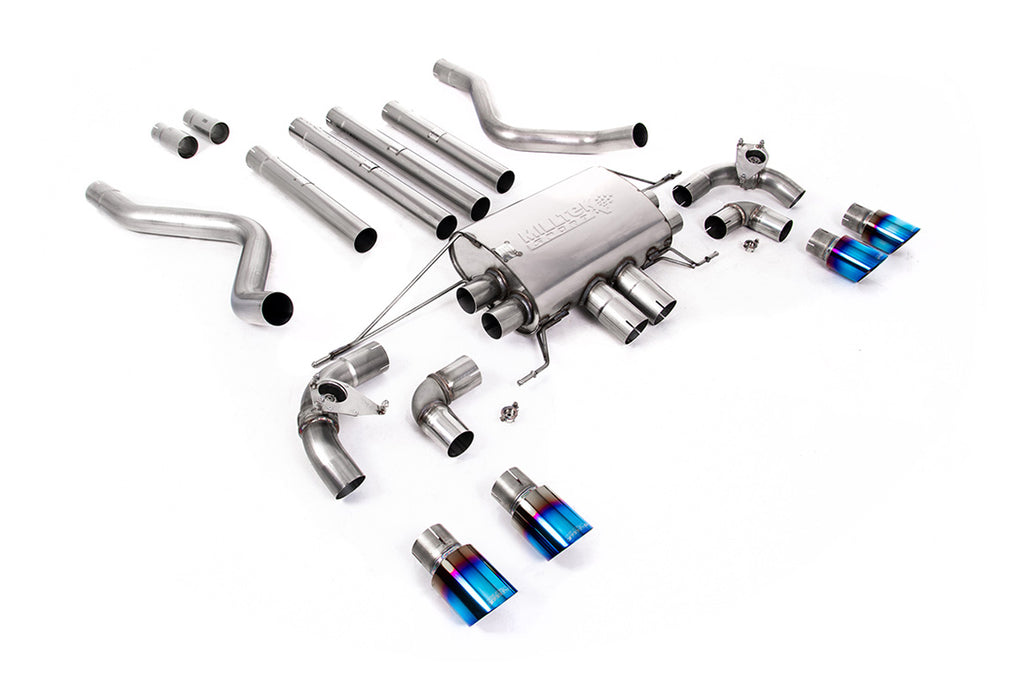 Milltek Non-Resonated Valved Cat-Back Exhaust for Land Rover Defender 110 5.0 V8, Burnt Titanium Tips