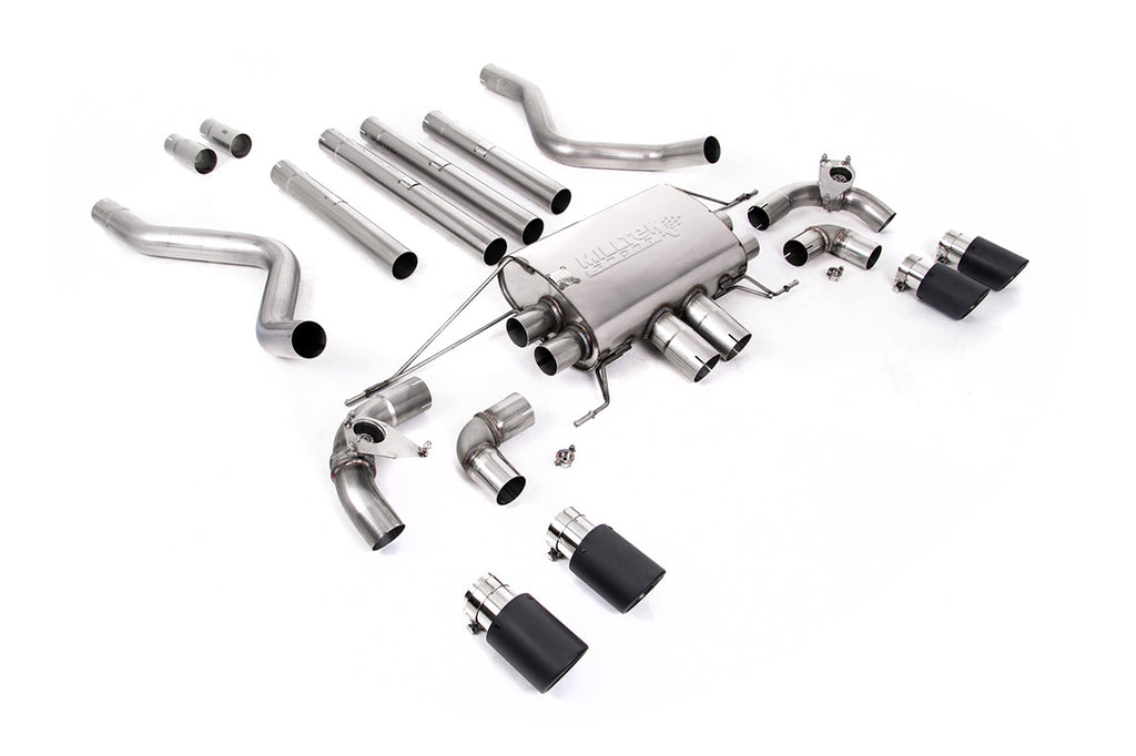 Milltek Non-Resonated Valved Cat-Back Exhaust for Land Rover Defender 110 5.0 V8, Carbon Fibre Tips