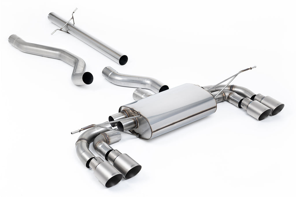 Milltek Non-Resonated OPF Back Exhaust for Land Rover Defender 130, Brushed Titanium Tips
