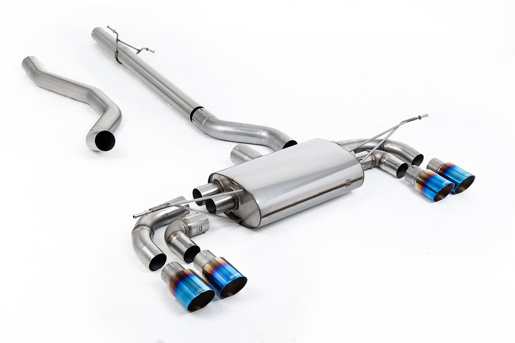 Milltek Non-Resonated OPF Back Exhaust for Land Rover Defender 130, Burnt Titanium Tips