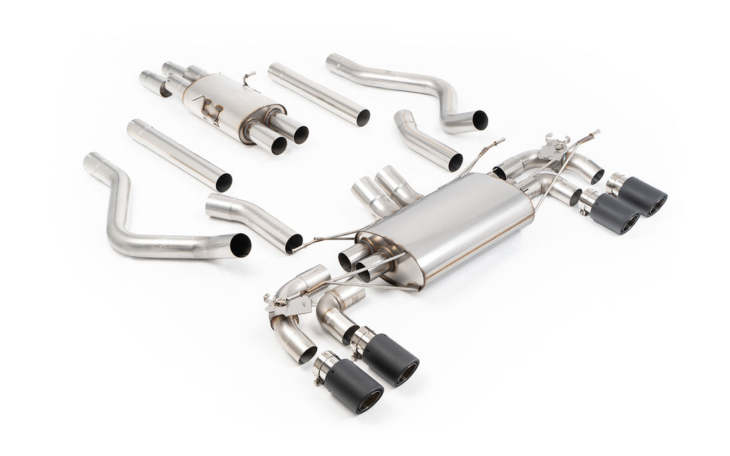 Milltek Resonated Valved GPF-Back Exhaust for Land Rover Defender 130 5.0 V8, Carbon Fibre Tips