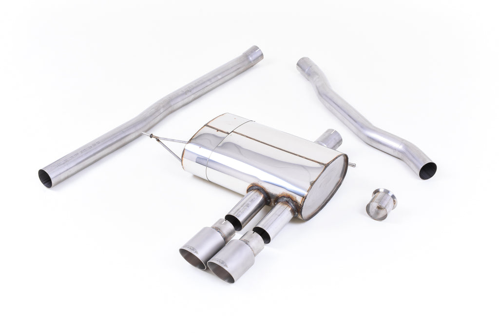 Milltek Non-Resonated Cat-Back Exhaust for Mini Cooper S F56, Brushed Titanium Tips