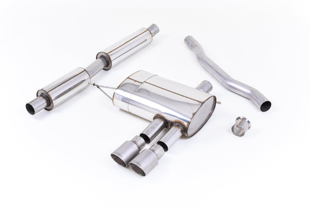 Milltek Resonated Cat-Back Exhaust for Mini Cooper S F56, Brushed Titanium Tips