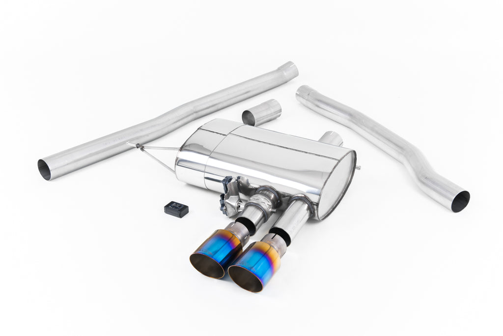 Milltek Valved Cat-Back Exhaust for Mini Cooper S F56, Burnt Titanium Tips