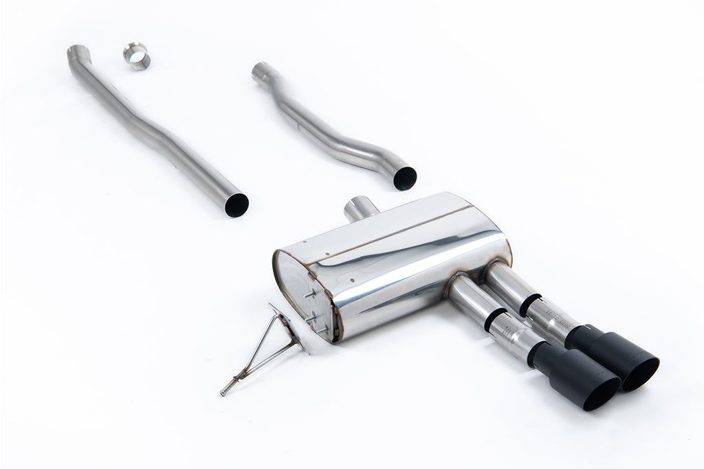 Milltek Non-Resonated Cat-Back Exhaust for Mini Cooper S F55, Cerakote Black Tips