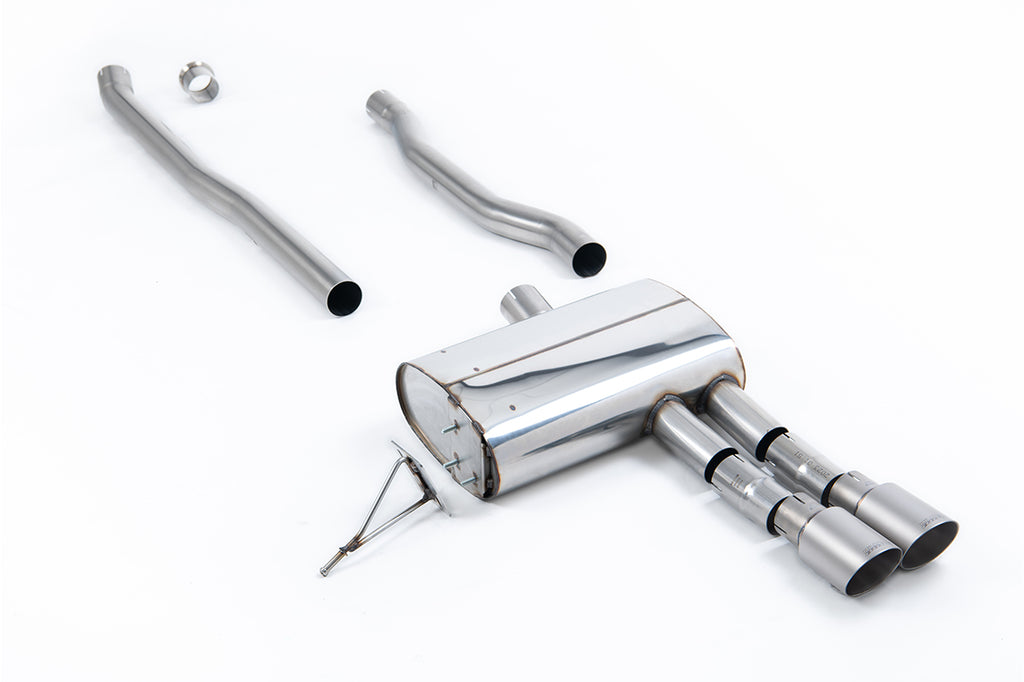 Milltek Non-Resonated Cat-Back Exhaust for Mini Cooper S F55, Brushed Titanium Tips