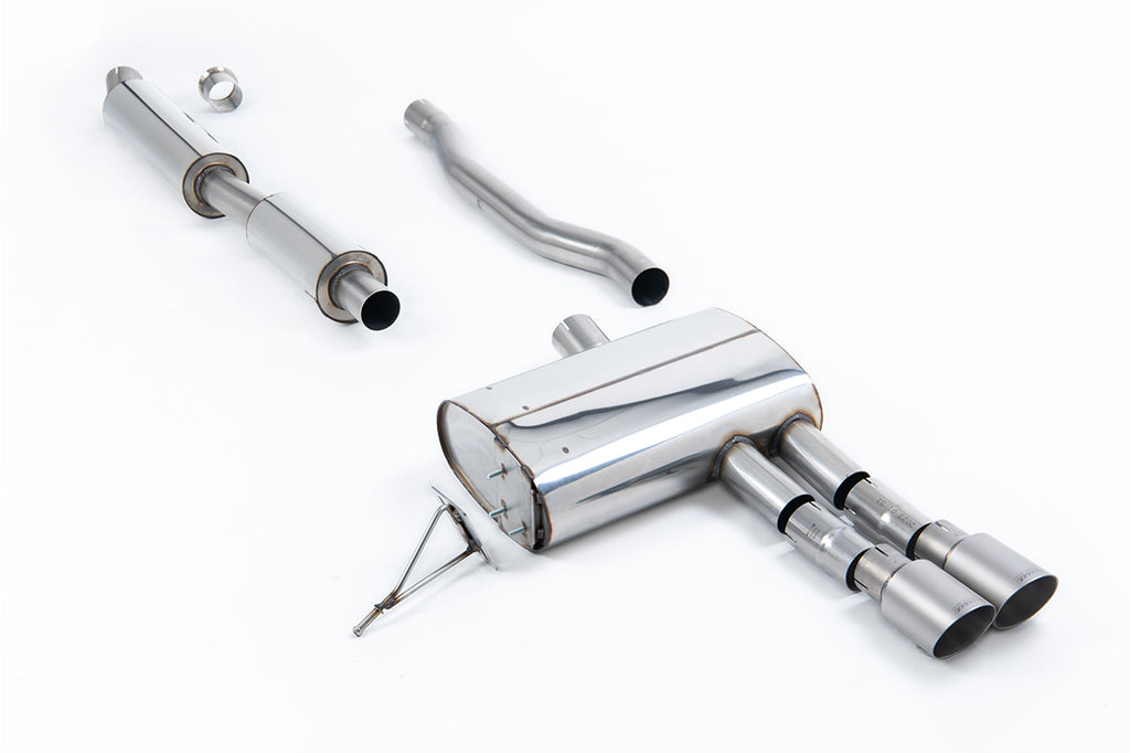 Milltek Resonated Cat-Back Exhaust for Mini Cooper S F55, Brushed Titanium Tips