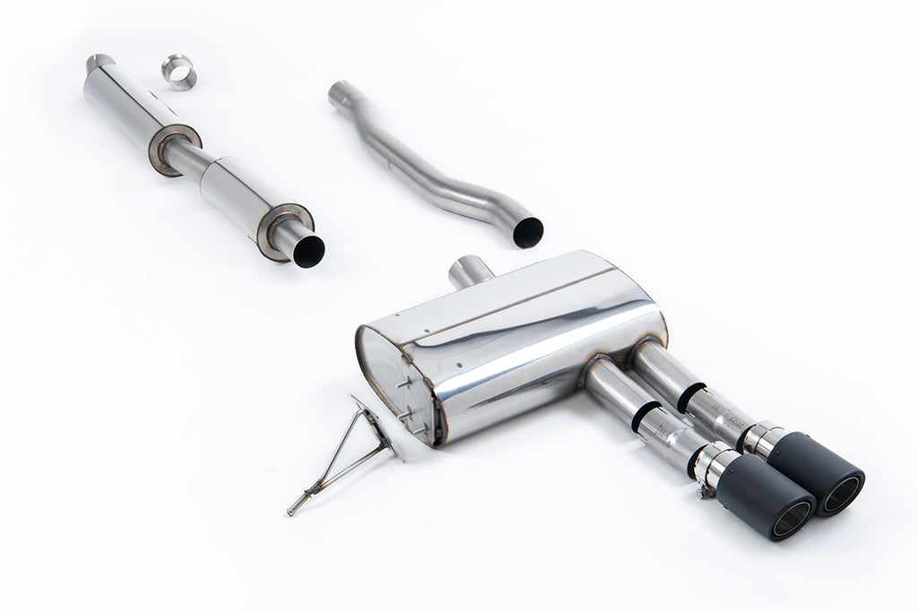 Milltek Resonated Cat-Back Exhaust for Mini Cooper S F55, Carbon Fibre Tips