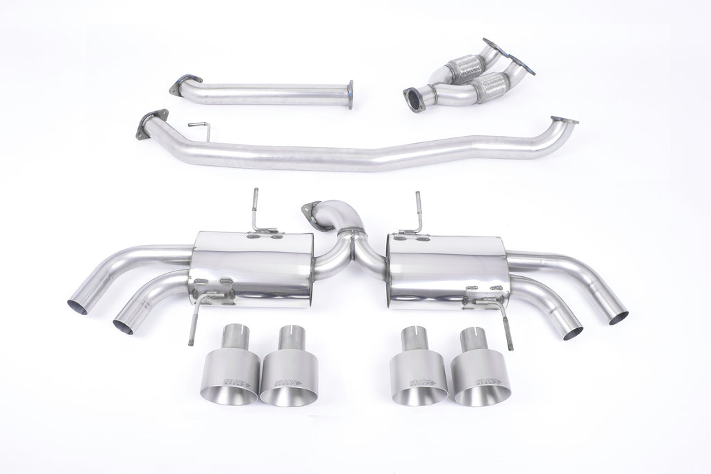 Milltek Non-Resonated Cat-Back Exhaust for Nissan GT-R R35, Brushed Titanium Tips