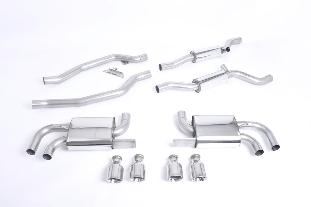 Milltek Resonated Cat-Back Exhaust for Porsche Cayenne 958 Turbo 4.8 V8 (Pre-Facelift), Cup Style Polished Tips