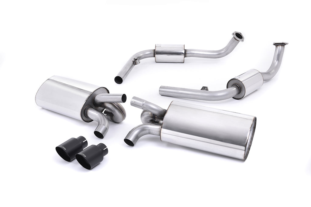 Milltek Resonated Cat-Back Exhaust for Porsche 987 Boxster Cayman, Cerakote Black Tips