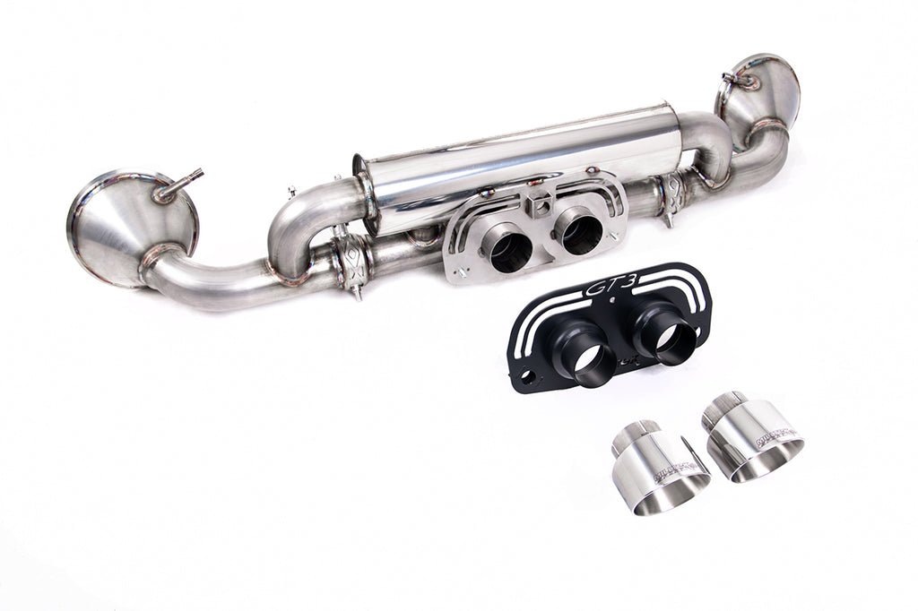 Milltek Valved Rear Silencer for Porsche 992.1 GT3, GT-100 Polished Tips