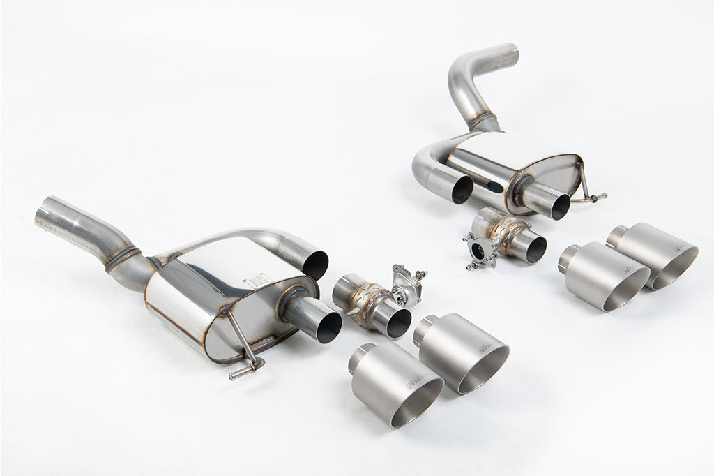 Milltek Valved Rear Silencer for Porsche Macan 2.9 GTS & Turbo, Brushed Titanium Tips