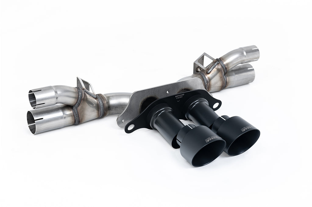 Milltek Valved Rear Silencer Bypass for Porsche 991.2 GT3 & GT3 RS, Cerakote Black Tips