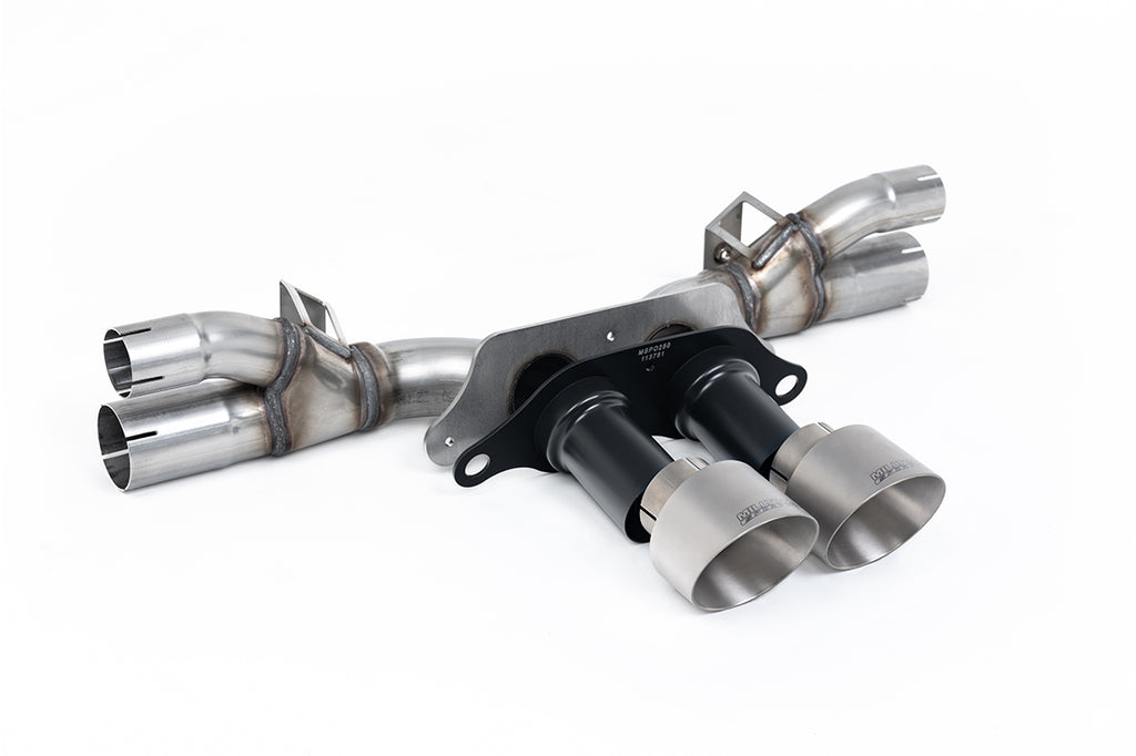 Milltek Valved Rear Silencer Bypass for Porsche 991.2 GT3 & GT3 RS, Brushed Titanium Tips
