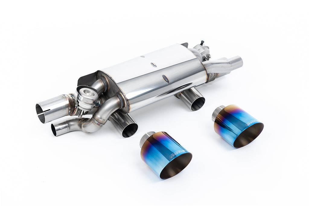 Milltek Valved Rear Silencer for Porsche 991.2 3.0 T/S/GTS, Burnt/Blue Titanium Tips