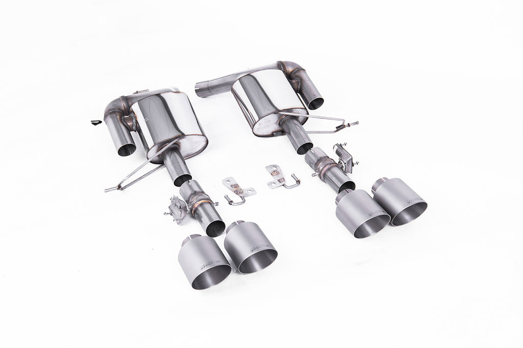 Milltek Valved Rear Silencers for Range Rover Sport SVR L494 Facelift, GT-115 Brushed Titanium Tips