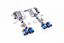 Load image into Gallery viewer, Milltek Valved Rear Silencers for Range Rover Sport SVR L550, GT-115 Burnt/Blue Titanium Tips