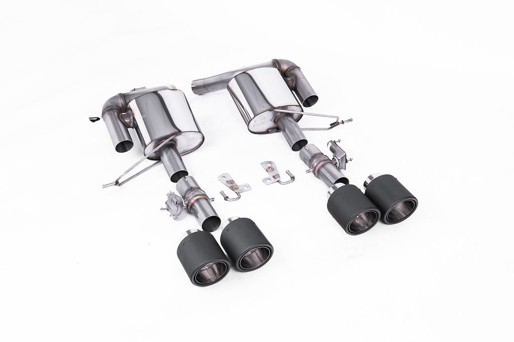 Milltek Valved Rear Silencers for Range Rover Sport SVR L494, JET-115 Carbon Tips